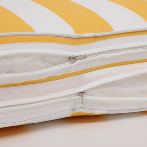 2-Piece Outdoor Chaise Lounge Cushion Set, Yellow/White
