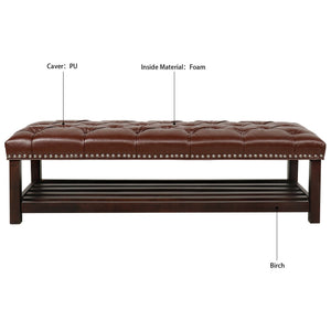Bedroom End Of Bed Bench Tufted Upholstered End Of Bed Bench End Of Bed Entrance Shoe Bench With Nailhead Trim And Shelf Bedroom Upholstered Bench Living Room Shoe Rack Footstool