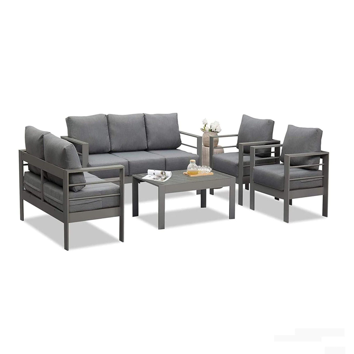 All-Weather Patio Sofa With Cushions, 3 Seat Outdoor Couch