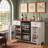 K&K 53.2" Farmhouse Fridge Cabinet with Power Outlet