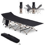 Outsunny Folding Camping Cot for Adults with Carry Bag and Side Pocket