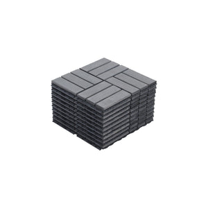Acacia Wood Interlocking Deck Tiles Checker Pattern For Outdoor Flooring