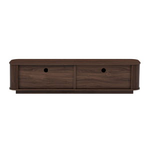 70" TV Stand With Ample Storage, Refined Curved Corners - Dark Brown