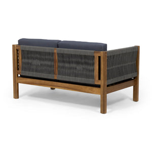 Charlotte - Outdoor And Rope 4 Seater Chat Set With Cushions - Teak