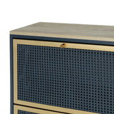 Modern Rattan 3 Door Shoe Rack Cabinet For Entryway