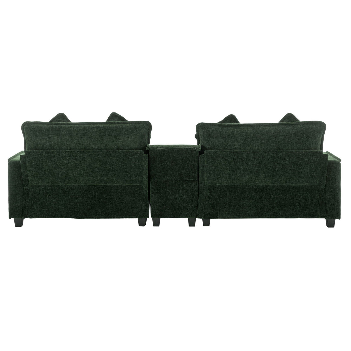 Sectional Sofa Upholstered Sofa With Two Removable Ottoman, Two USB Ports, Two Cup Holders And Large Storage Box For Living Room