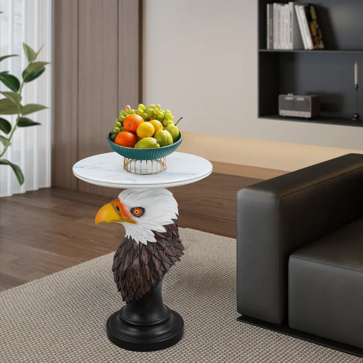 Eagle Head Accent Table Animal Statue End Tables Livingroom