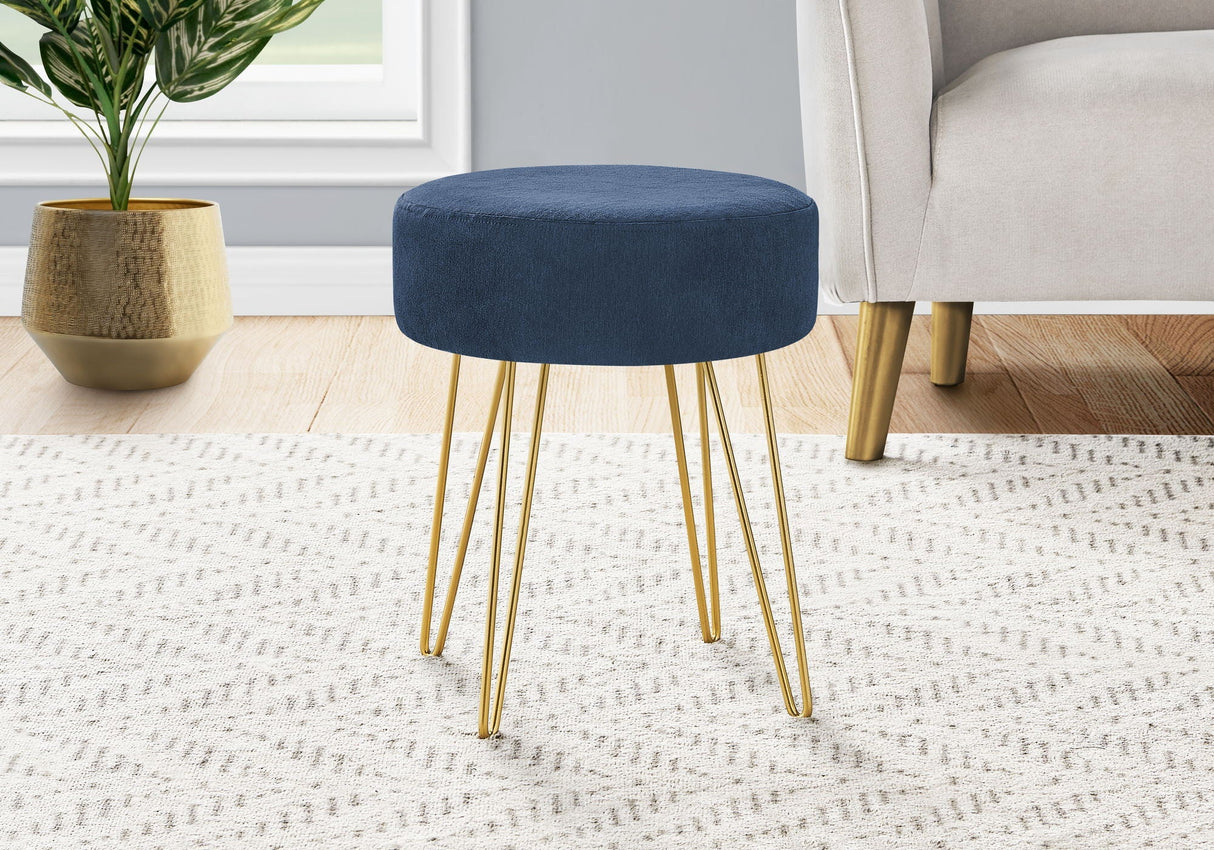 Ottoman Pouf with Round Metal Legs