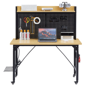 48" Adjustable Workbench with Pegboard