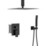 Dual Shower Head System with Ceiling Mount and Rough-In Valve - Pearl Silver, Black, or Gold