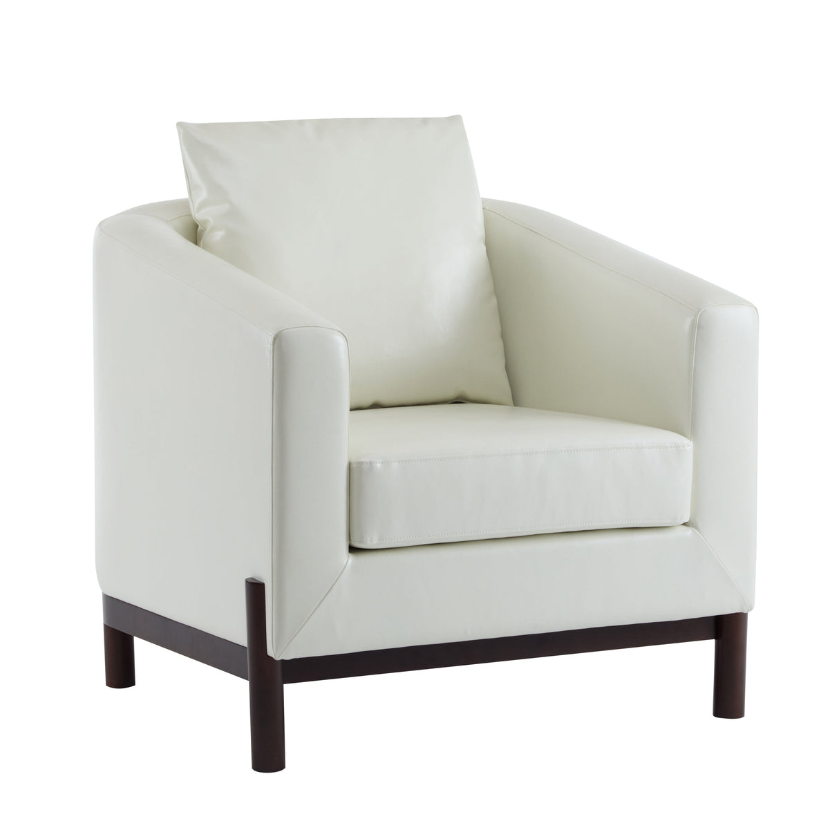 Faux Leather Barrel Club Accent Chair