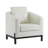 Faux Leather Barrel Club Accent Chair