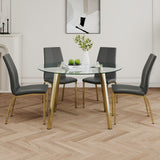 Modern-style-glass-Circle-table,-(set-of-5)-Dining-Room-Sets