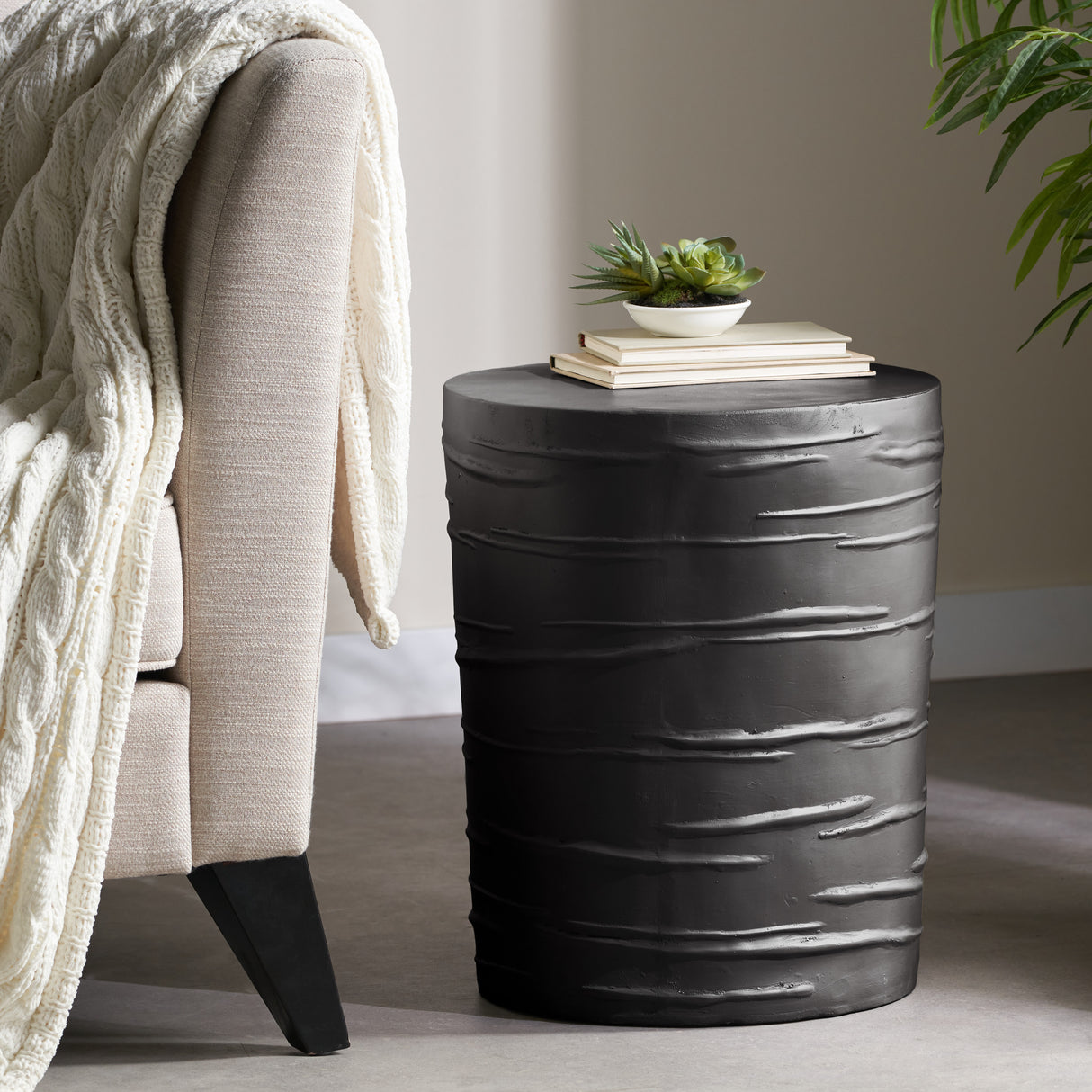 Birch outdoor side table