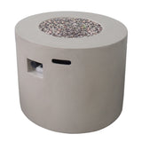 Light Grey Magnesium Oxide 31' Round Fire Pit with 40,000 BTU for Patio Use