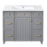 Bathroom Vanity With Ceramic Sink, Soft Close Doors, Adjustable Shelves