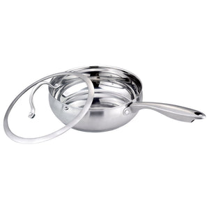Stainless Cookware 9.5-Inch Fry Pan with Lid