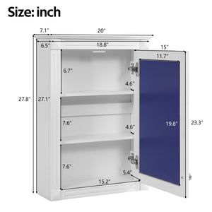 Wall Mounted Bathroom Storage Medicine Cabinet with Mirror - Black or White