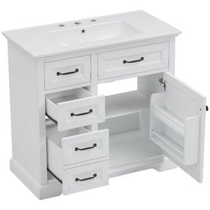 36-Inch Bathroom Vanity with Ceramic Sink Top