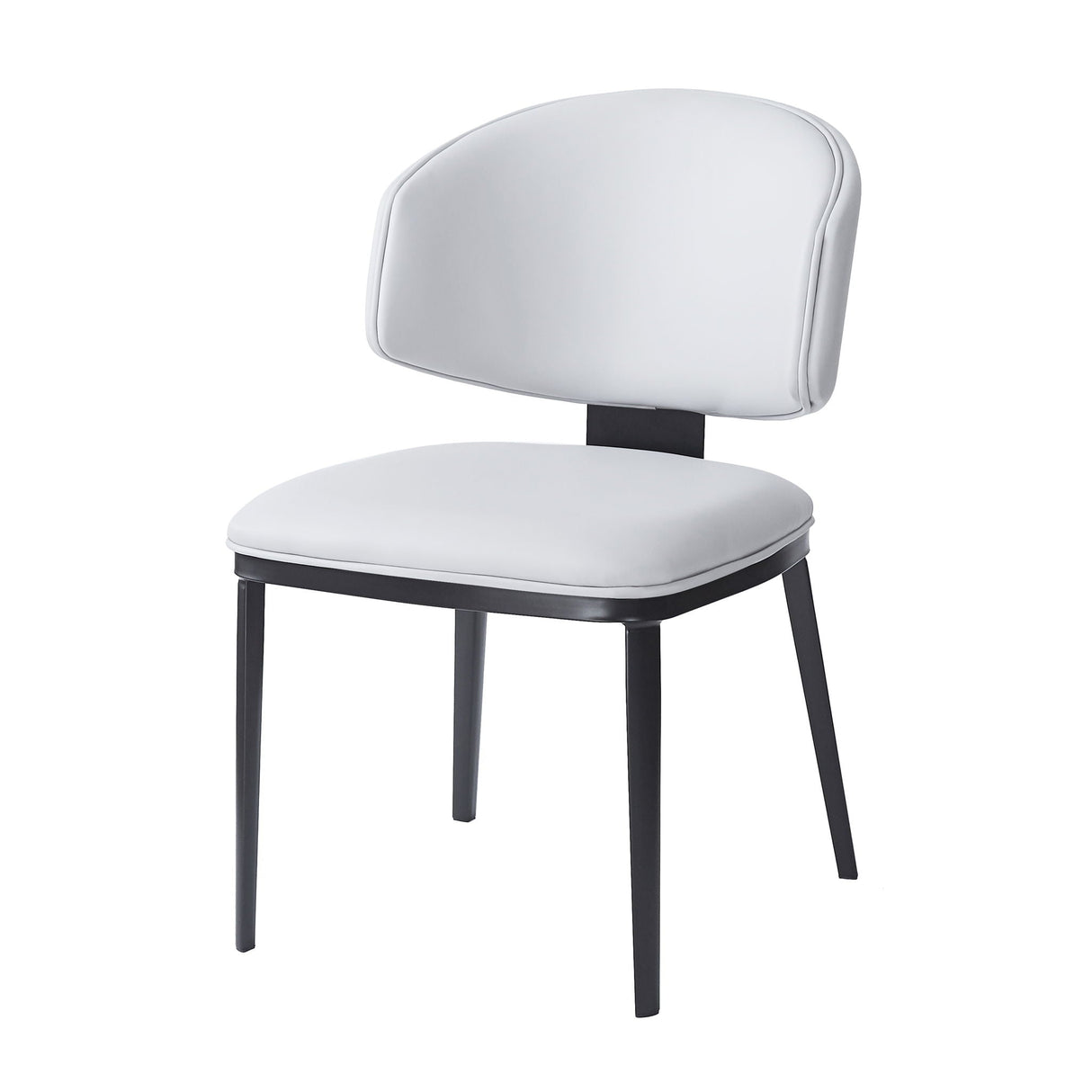 5 Pieces Modern Faux Leather And Metal Dining Set