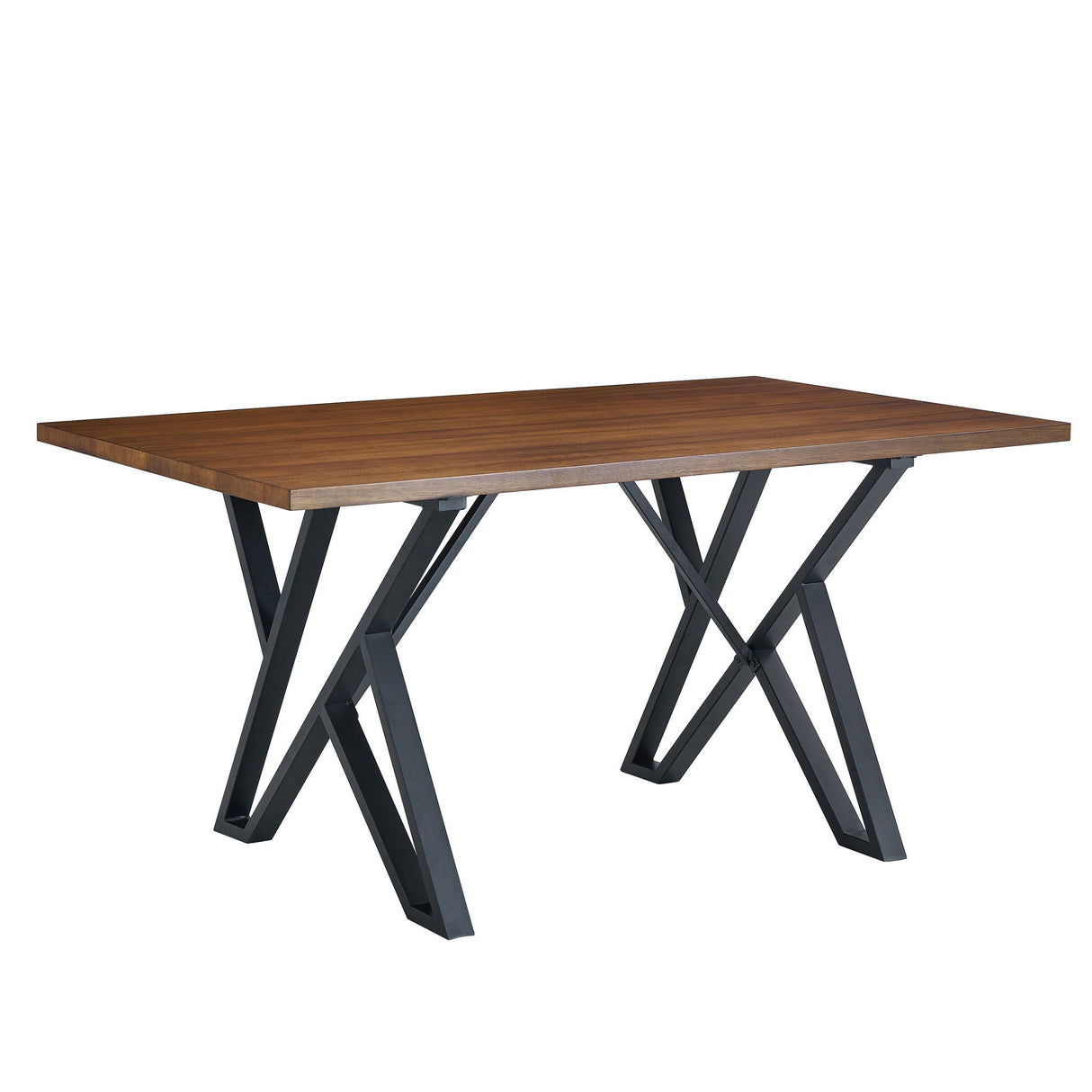5 Pieces Modern Faux Leather And Metal Dining Set