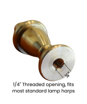 Decorative Spire Lamp Finial Polished Brass, 2.3"h