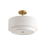 15' Modern Ceiling Light, Fabric Upholstered