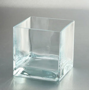Short Square Glass Vase