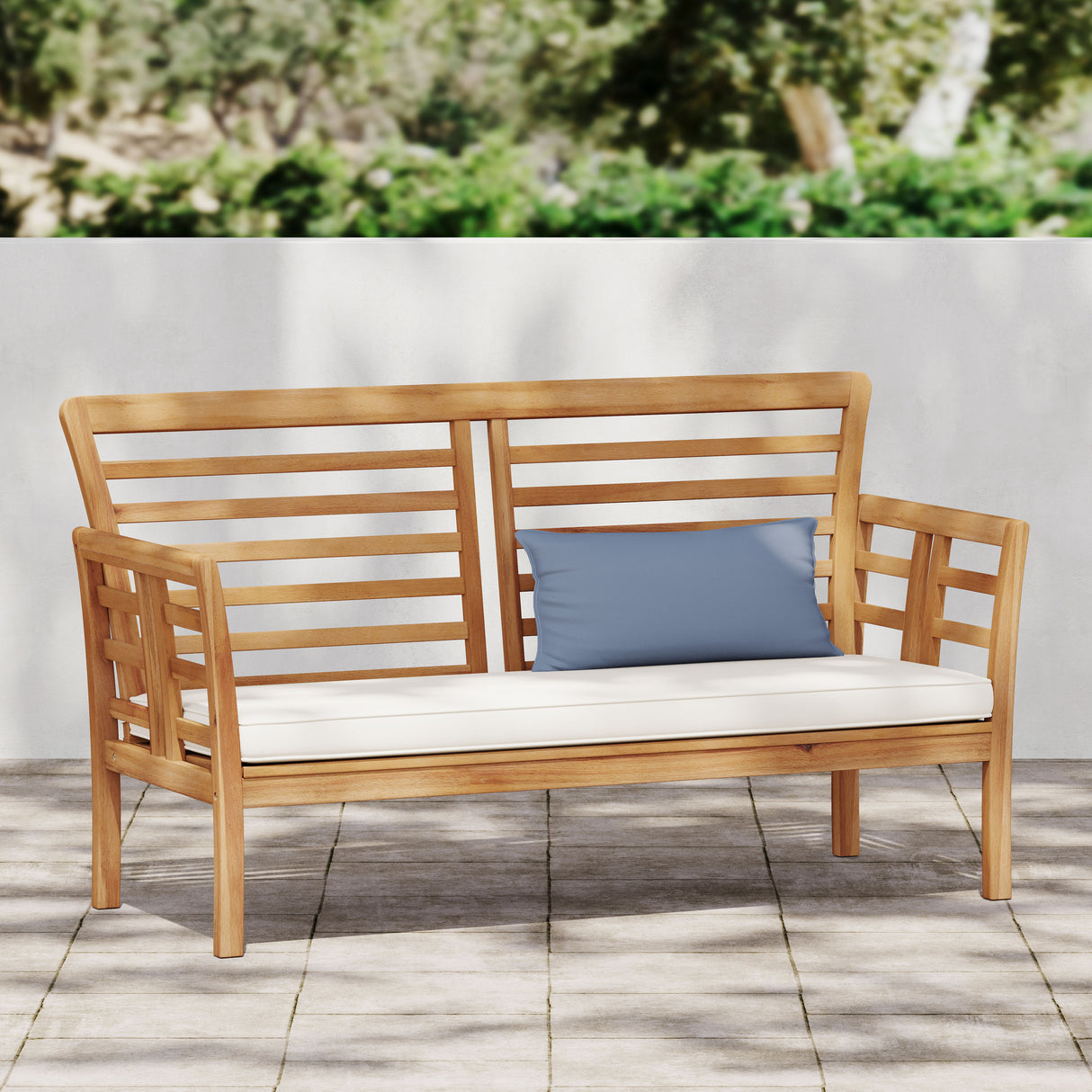 Outdoor caydon love seat, cream