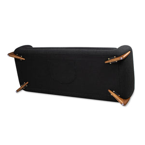 Alpine Luxurious Upholstery Sherpa Sofa with Removable Cushions - Available in White, Black, or Dark Green