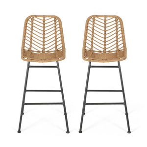 Sawtelle - Outdoor Wicker Barstools (Set of 2)