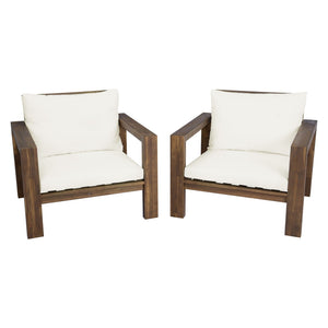 Stylish Outdoor Chair Set With Cushions For Garden (Set of 2)