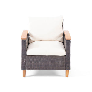 Isla - Transitional Chat Set With Water Resistant Cushions - Teak