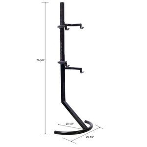 Indoor Bike Rack Stand For 1 - 2 Bicycles With Adjustable Arms - Black