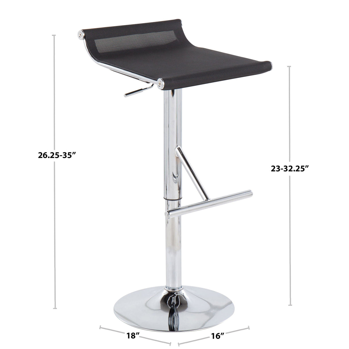 Mirage Ale - Contemporary Adjustable Bar Stool