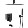 Modern Shower System With Waterfall Tub Spout, 12" Ceiling Mount Square Shower