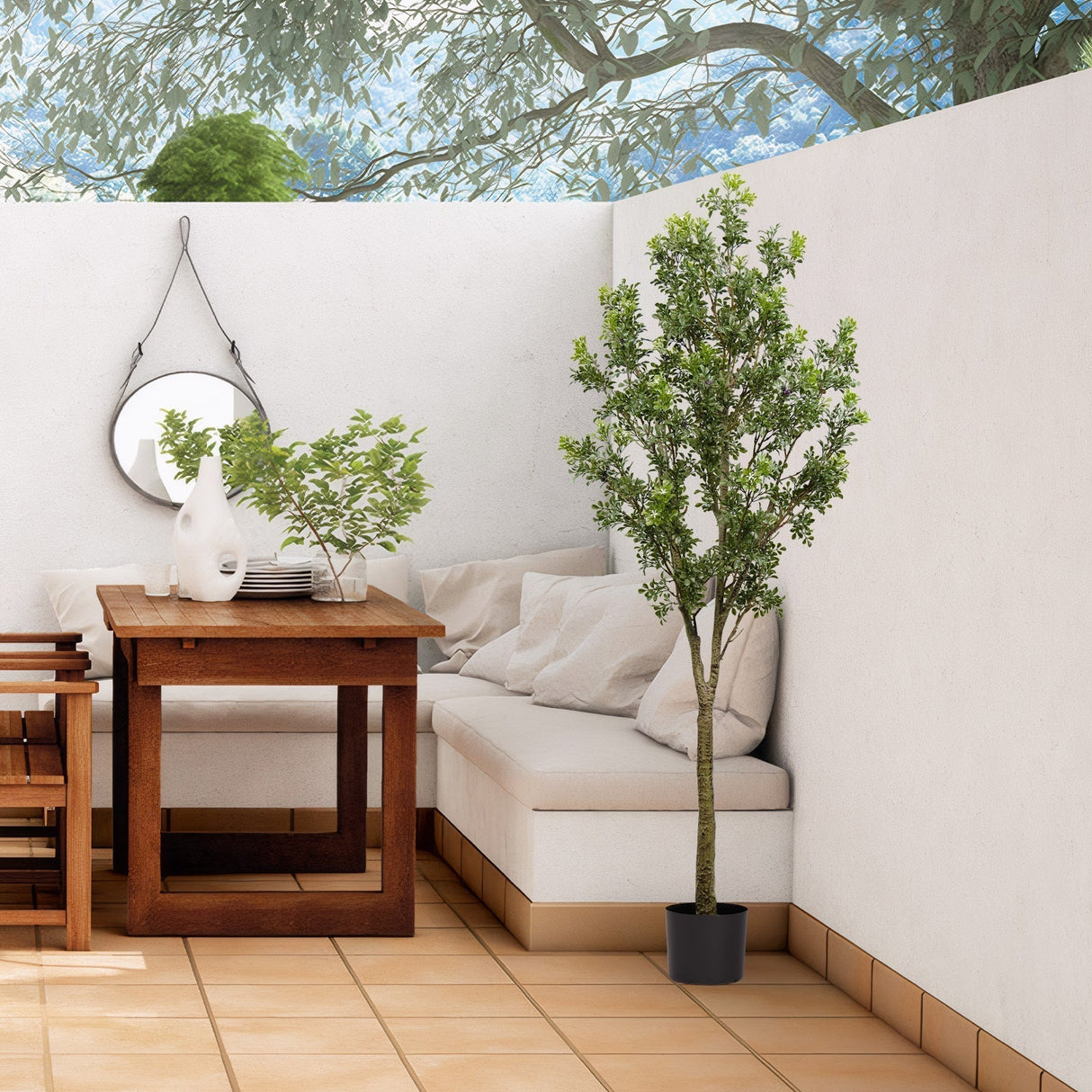 6FT Artificial Tree Tall Lifelike Greenery Plant