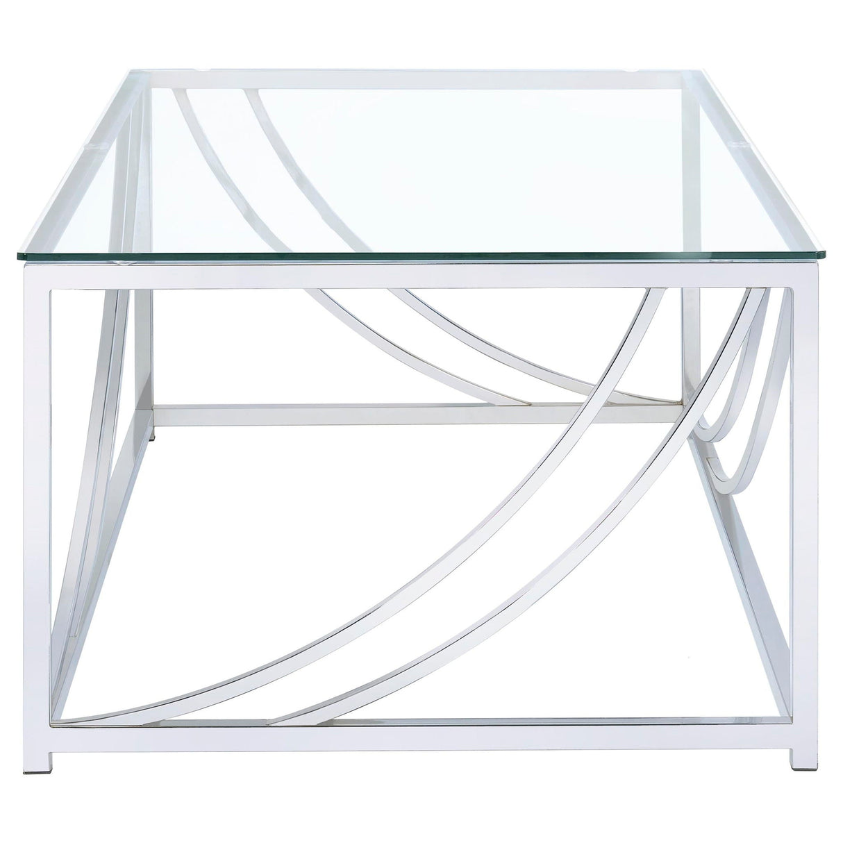 Lille 2-piece Glass Top Coffee And End Table Set Chrome
