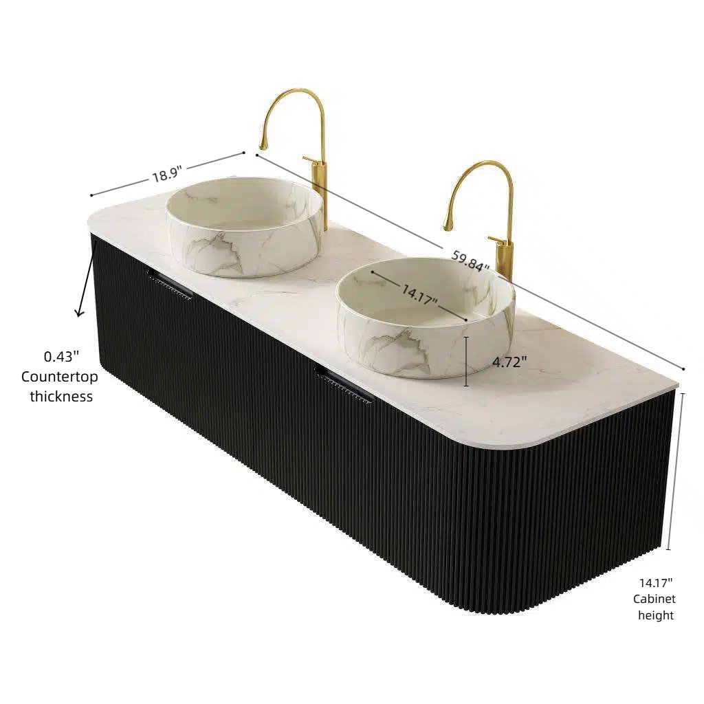 Dina 60" Bathroom Vanity & Sinks
