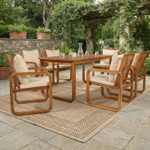 7 Piece Outdoor Patio Dining Set With Removable Cushions