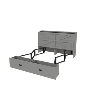 Full Murphy Bed With Storage Drawers, Charging Station, Foldable Panels, And Silent Swivel Wheels
