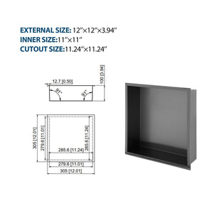 Stainless Steel Shower Niche With Seamless Design For Bathroom Storage