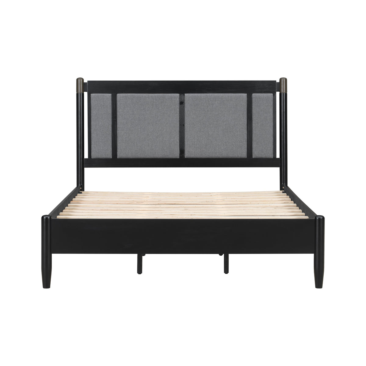 Solid Wood Queen Bed, Heavy Duty 500 lbs Support, No Box Spring Needed