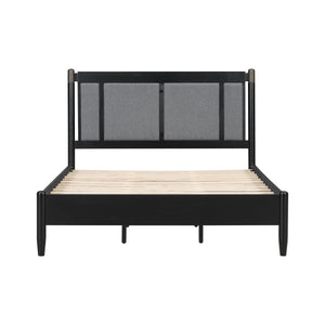 Solid Wood Queen Bed, Heavy Duty 500 lbs Support, No Box Spring Needed
