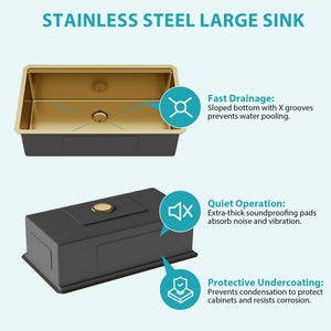 Stainless Steel Undermount Kitchen Sink With Workstation