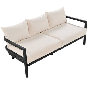 U_Style Multi-Person Outdoor Steel Sofa Set with Coffee Table
