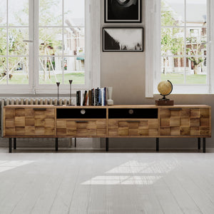TV Stand With 2 Drawers, Media Console Table, Storage Cabinet With Cable Management