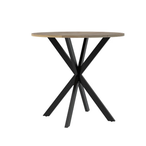 Round Dining Table For 2 - 4 People, Compact Kitchen Or Dining Room - Rustic Brown