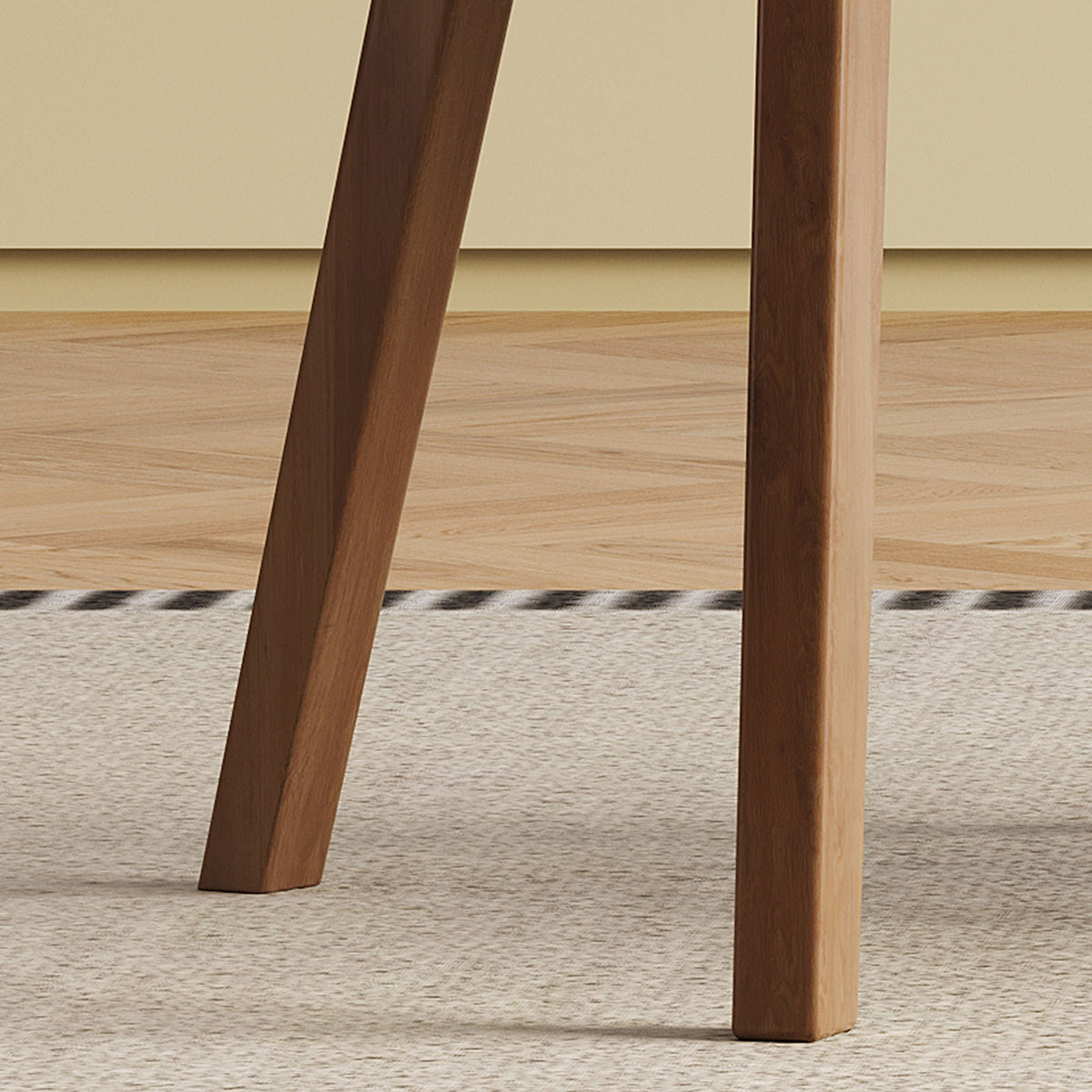 Dining Chair Set of 2 - White / Deep Walnut