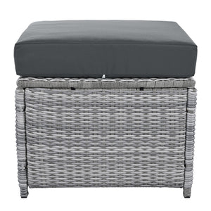 Outdoor Furniture Set Patio Rattan Furniture with Adjustable Table, Recliners, Side Tables, Ottomans